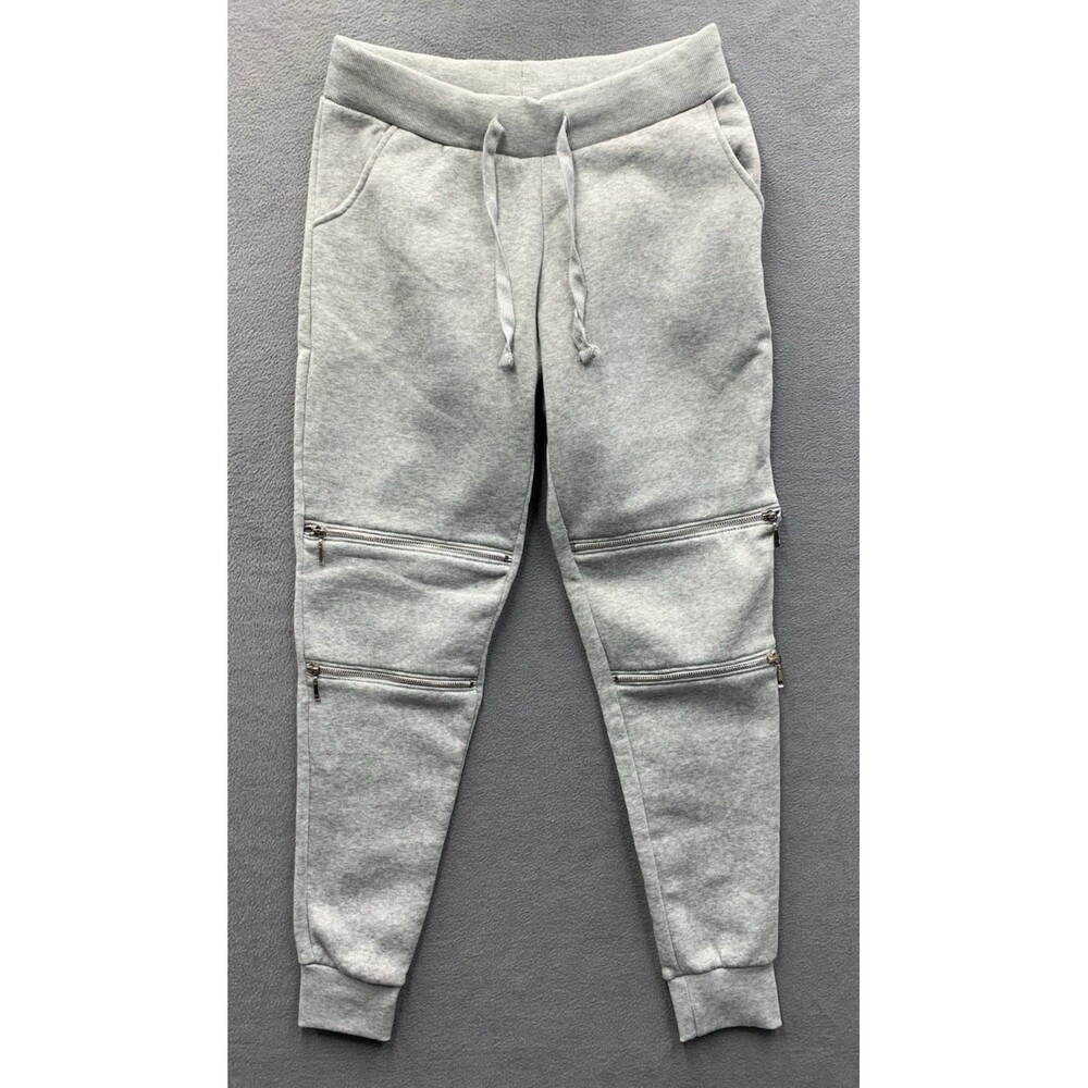 Redfox Mens Fleece Jogger Sweatpants Double Knee Zip Tapered Biker Gray  Size XL
